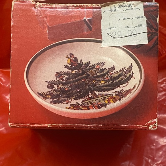 Vintage NOS Spode Christmas Tree Individual Butter /Ashtray (4) Original Box - Picture 2 of 8